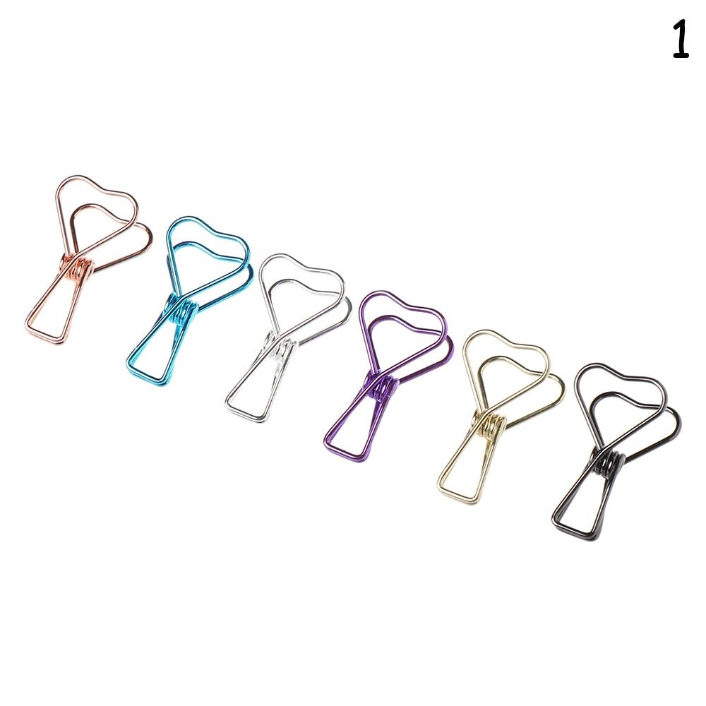 6PCs/Set Hollowed Out Design Metal Binder Clip Long Tail Office Hand Book Folder Paper Organizer Stationery Fish