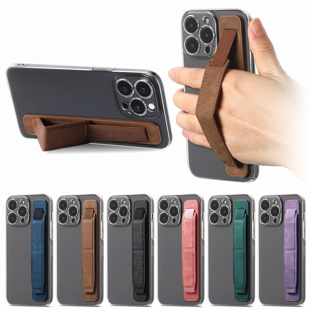 1Pc Adhesive Mobile Phone Push-Pull Bracket Anti Slip and Anti Fall Portable Wrist Strap Multifunctional Desktop Support