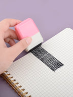 Retro Portable Confidential Stamp, Used for Privacy Personal Information Shielder Anti-Leak Stamp, School Supplies
