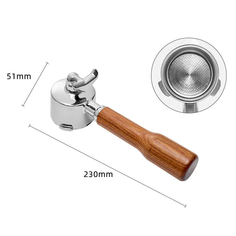 Double Spout 51mm Coffee Portafilter With 1 2 Cups Basket for Delonghi ECO680 ECO685