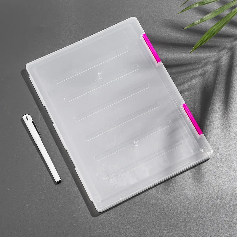Transparent Thicken A4 File Box Plastic Office Document Sorting Storage Box Buckle Design Book File Archive Seal Boxes Organizer