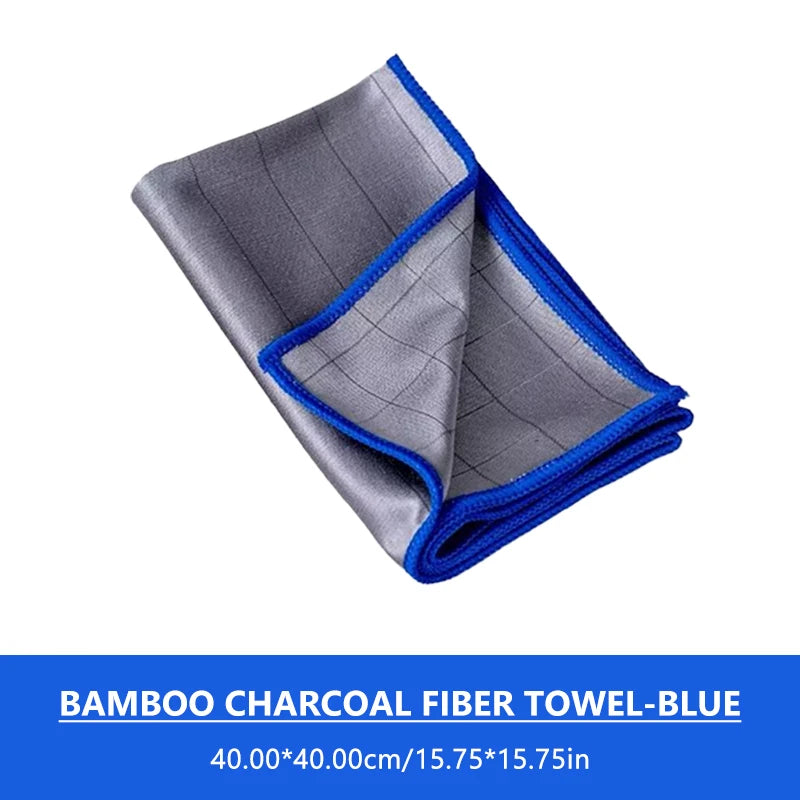 SEAMETAL Microfiber Carbon Cloth to Wipe Windows Wine Glasses Tableware Glass Cleaning Cloth Carbon Fiber Rag for Car Home Clean
