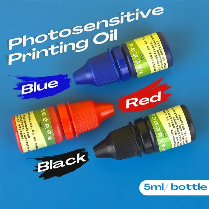5ml Blue Red Black Ink Textile Clothes Ink Special Ink For Students Kids Name Stamp Printing On Clothing Waterproof Not Fade