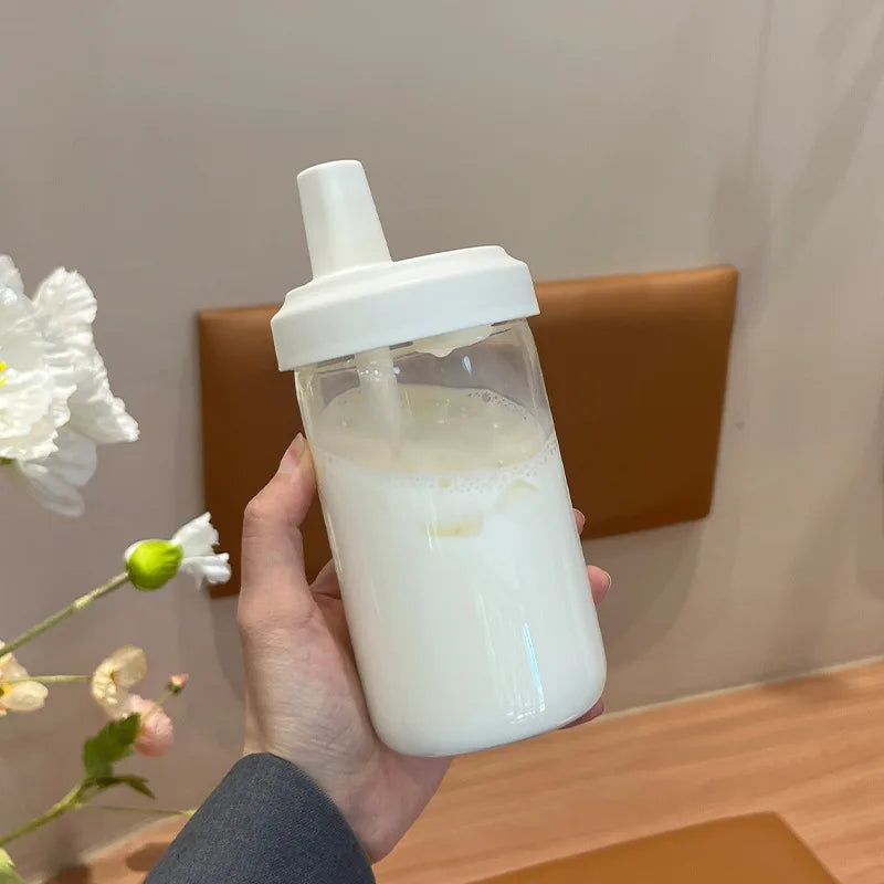 500/800ML Large-capacity Straw Cup, Food-grade Transparent PP Material,Portable Ins Style Water Cup, Juice Milk Tea Cup