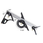 Adjustable Sliding Combination Square Ruler, Metal Ruler Framing Square T Ruler Carpentry Woodworking Measure Tools