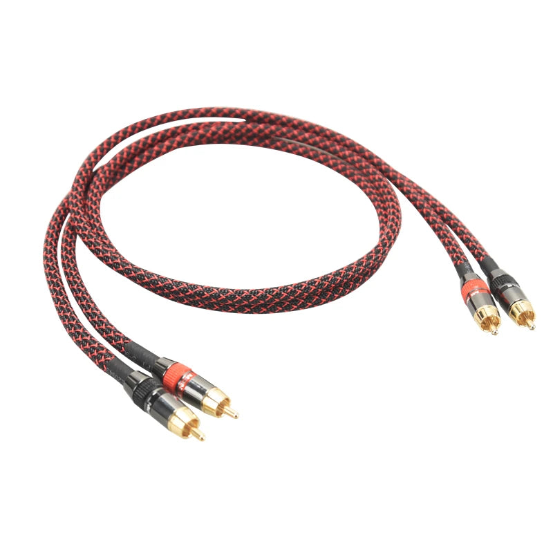 Hi-Fi Fine RCA Cable High Quality 4N OFC HIFI 2RCA-2RCA Male to Male Audio Cable Main Core Independent Shielding One Pair