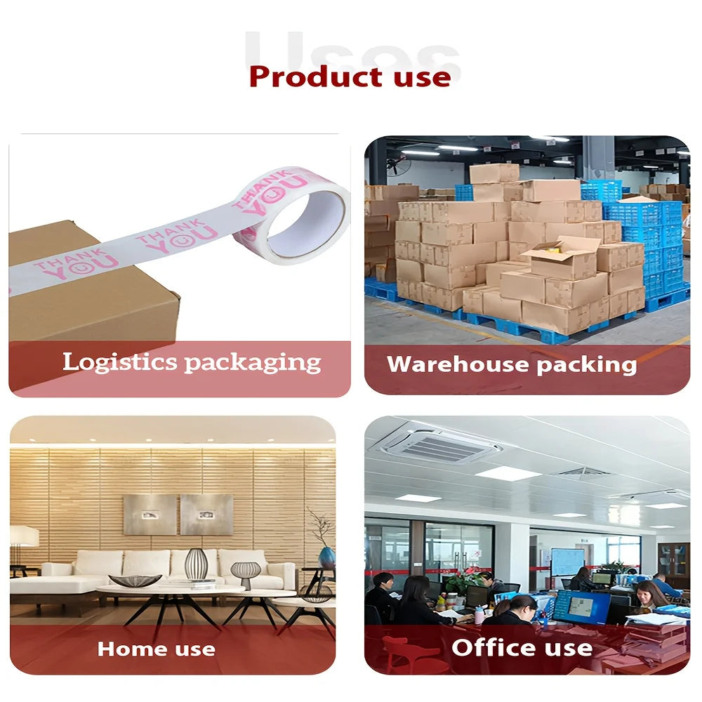 Colorful Smiley Face Thanks Printing Decorative Packaging Tape Express Sealing Gift Packaging Shipping and Packaging