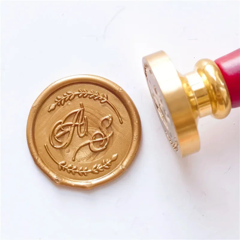 Personalized Wedding Wax Seal Stamp with 2 Initials, Custom Wedding Sealing Wax Stamp Invitation Seal Stamp. Initials Wax Seal