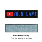 YouTube Logo 10X2.5cm Embroidery Custom Name Text Patch Stripes Badge Iron On Or  Patches