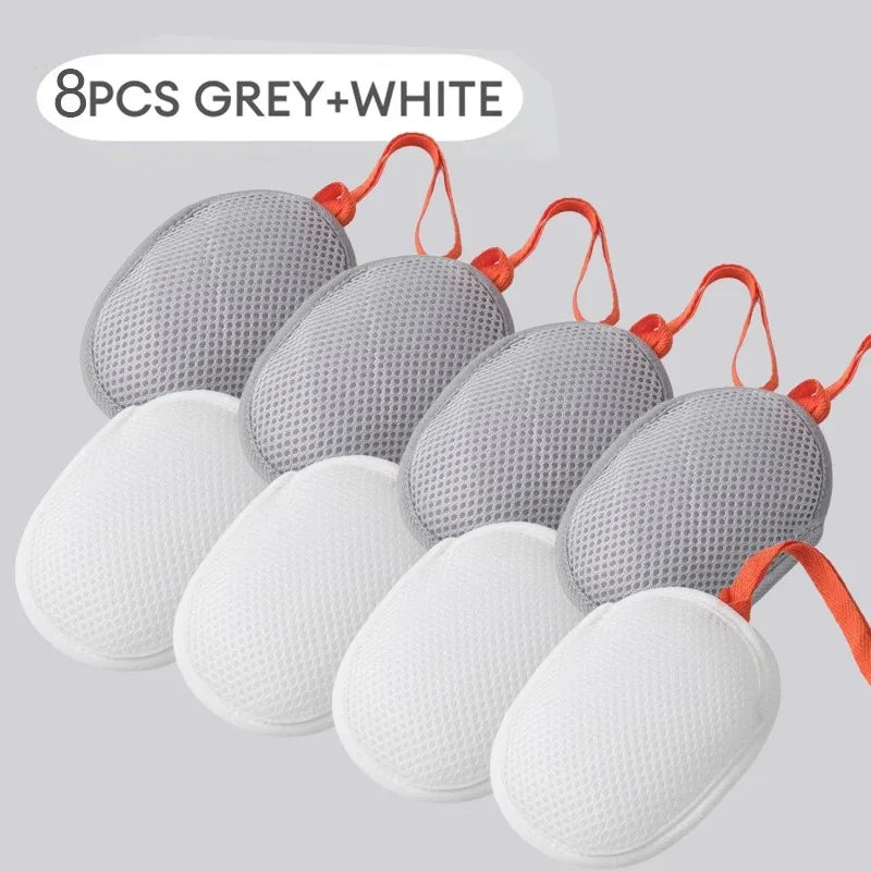 1~8PCs New Foaming Soap Bag Net Mesh Massage Exfoliator Pouch Bathing Bubble Maker Cleaning Tool