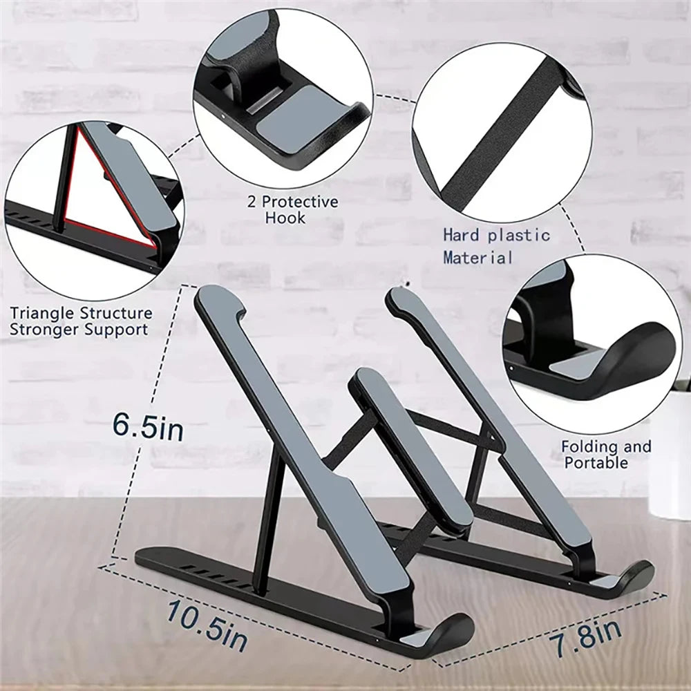 Foldable Laptop Stand Adjustable Portable Notebook Bracket Support Base Ergonomic Design Holder For Macbook Air Pro Accessories