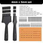 WUTA Multifunctional Leather Hole Punch Round Pricking Iron Stitching Punching Chisel Interchangeable Head Leather Craft Tools