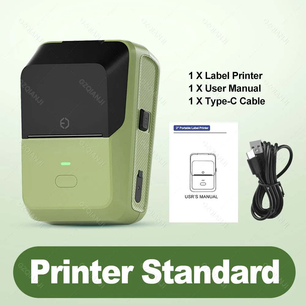 P2 Thermal Wireless Label Printer 20-58mm 2 inch Portable Bluetooth Sticker Mini Printer Price Tag Barcode Label Maker DIY