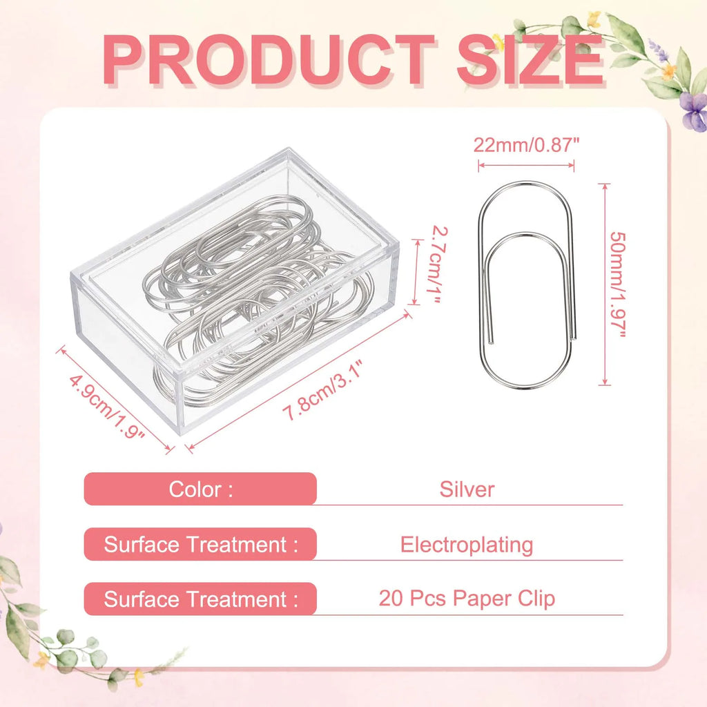 20/50/100Pcs Paper Clip 2inch Non-Skid Metal Paper Clamp Clips Large for Office Supplies Craft Scrapbook Document Note Sorting
