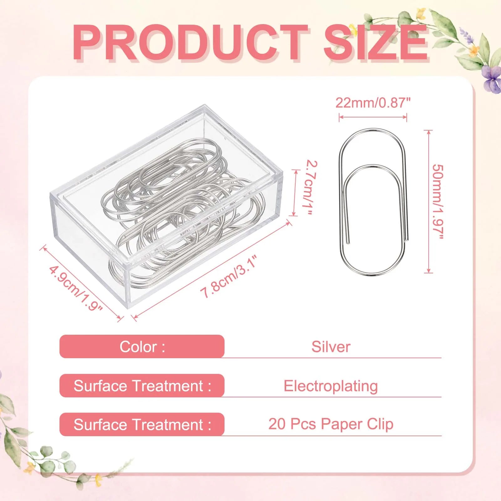 20/50/100Pcs Paper Clip 2inch Non-Skid Metal Paper Clamp Clips Large for Office Supplies Craft Scrapbook Document Note Sorting