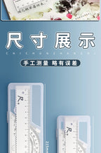 M&G Ruler Set, Cast Iron Material, Straightedge, Triangle Ruler, Protractor, Includes pp Box, Student Math Drawing Set
