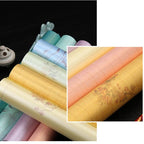 Sumi Art Wax Dye Pearlescent Ink Colorful Half Ripe Rice Paper Xuan Paper Scroll Multicolor Brush Calligraphy Creation Work Roll