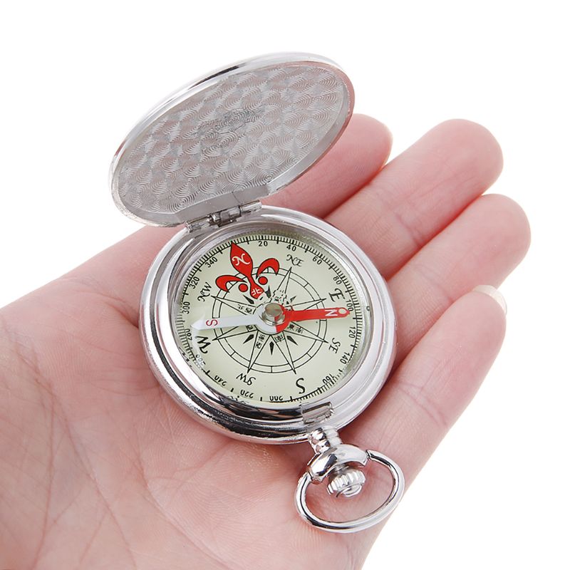 Multifunctional Pocket Watch Flip Open Survival Compass for Men Retro Hollow Out Pocket Watch Compass With Clasp Chain