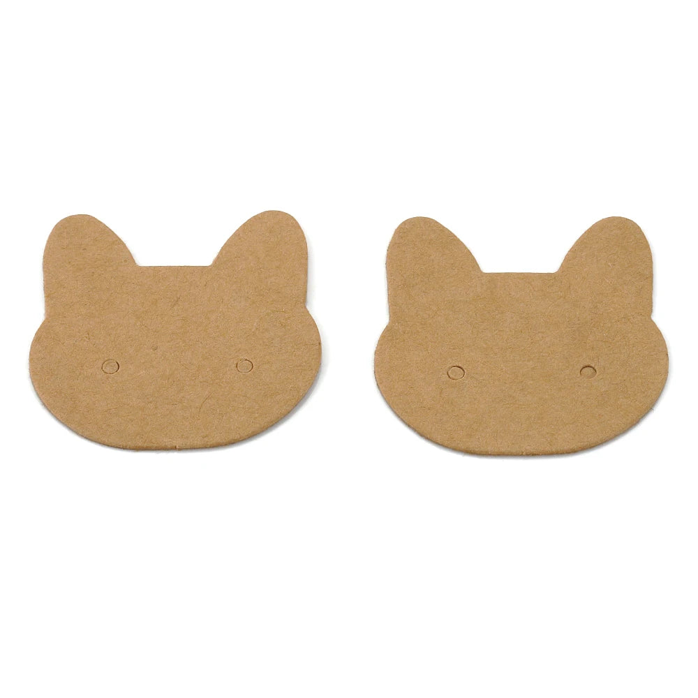 50-100pcs Cat Card Jewelry Display Cardboards Earrings Ear Studs Cards Necklace Flower Price Tags Cards DIY Storage Accessories
