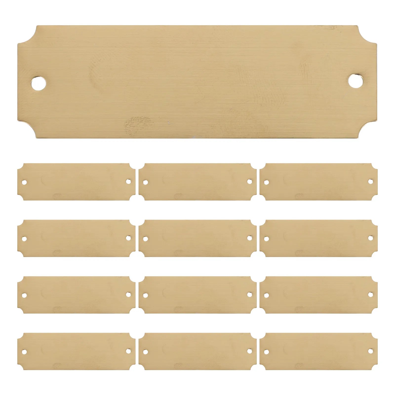 12Pcs Stainless Steel Blank Rectangle Tags Engraving Blanks for Name Badges Luggage Labels Dog Pendants Jewelry Craft DIY Metal