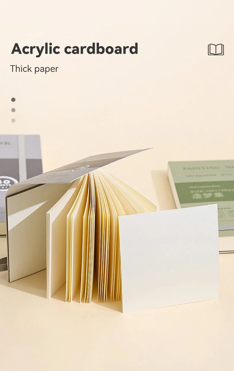 40sheet Tearable Drawing Notebook Sketchbook Handbook 250gsm Paper Mini Book for Watercolor Acrylic Marker Pen Gouache