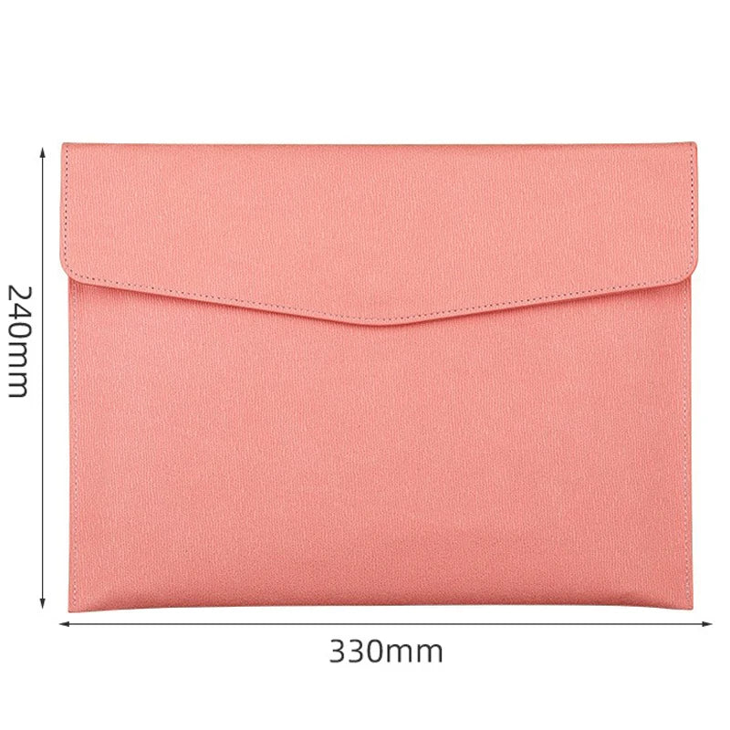 Faux Leather Document Bag, Business Information Bag, A4 Folder, School and Office Supplies, Storage Bag