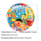 Cartoon SEsame-Streets Birthday Party Set Supplies Kids Disposable Tableware Balloon Cake Topper Banner Plates Decoration