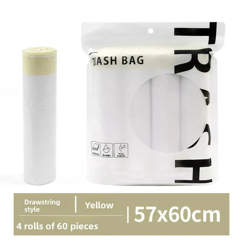 Drawstring Trash Bags Thickened Disposable Kitchen Garbage Can Liners with Handle for Home Office