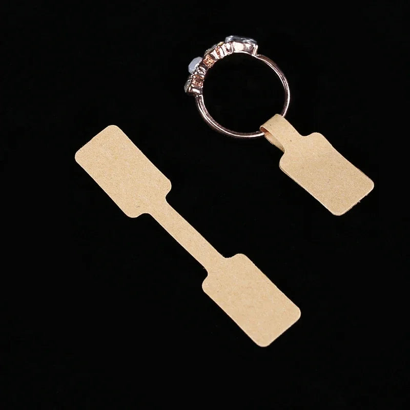 100pcs Blank Paper Price Tags Stickers Jewelry Brand Labels Ring Necklace Display Card Packaging Self-Sticker Hangtag Wholesale