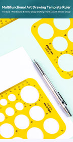 1/4Pcs Circle Template Measurement Geometry Ruler Circular Oval Drawing Template Drafting Ruler Office School Scale Drawing Tool