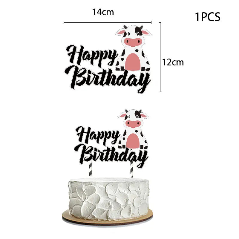 Cow Party Themed Disposable Tableware Set Paper Plates and Cow Napkins for Kids Cow Themed Birthday Party Decorations