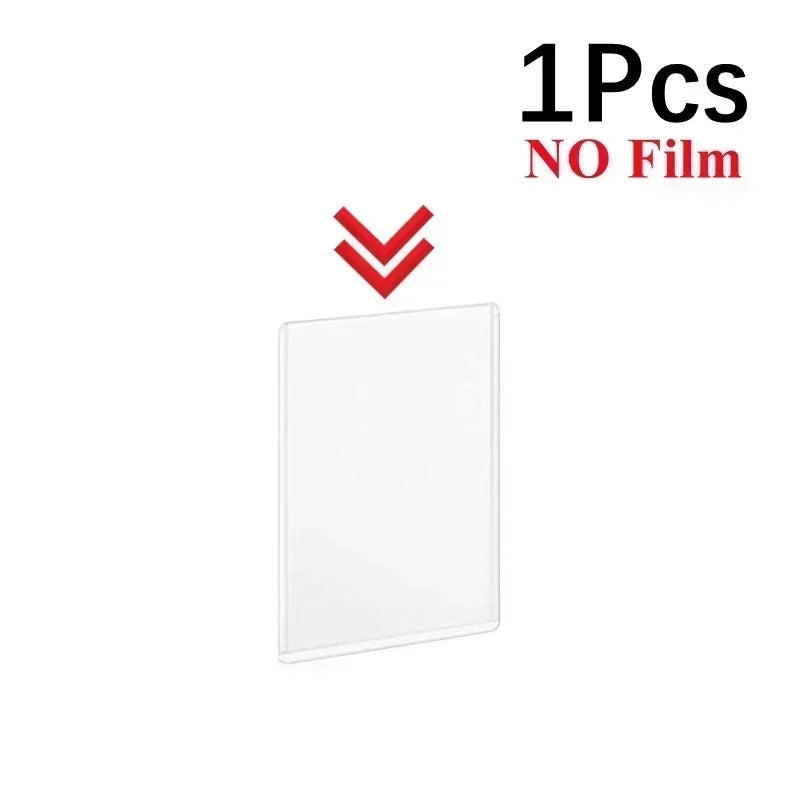 50/1Pcs Transparent Card Sleeve with Protective Film Clear Card Holder Idol Photo Game Baseball Card Holders Cover 35PT 3"x4"