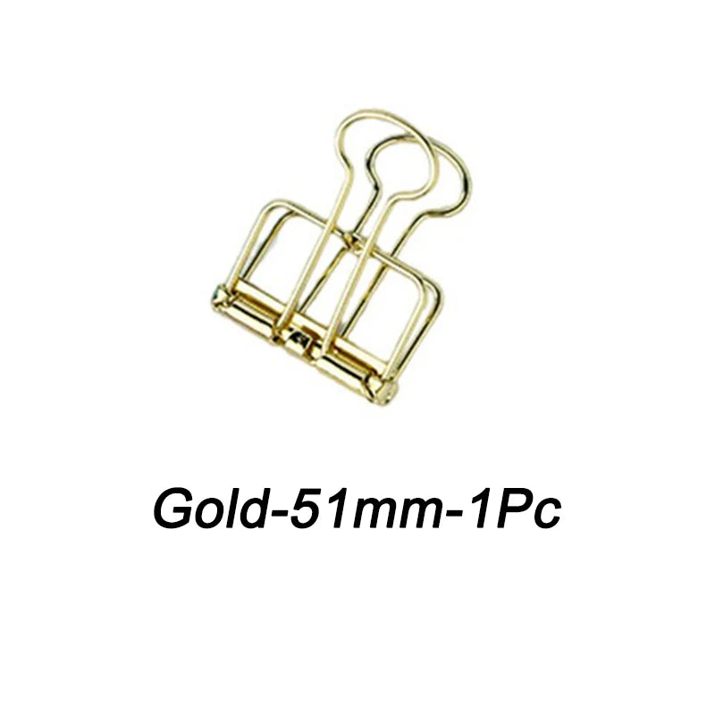 High Quality 51/32/19mm Multicolor Metal Binder Clip Clamp Paper Bookmark Clips Decorative Journal Clips School Office Supplies