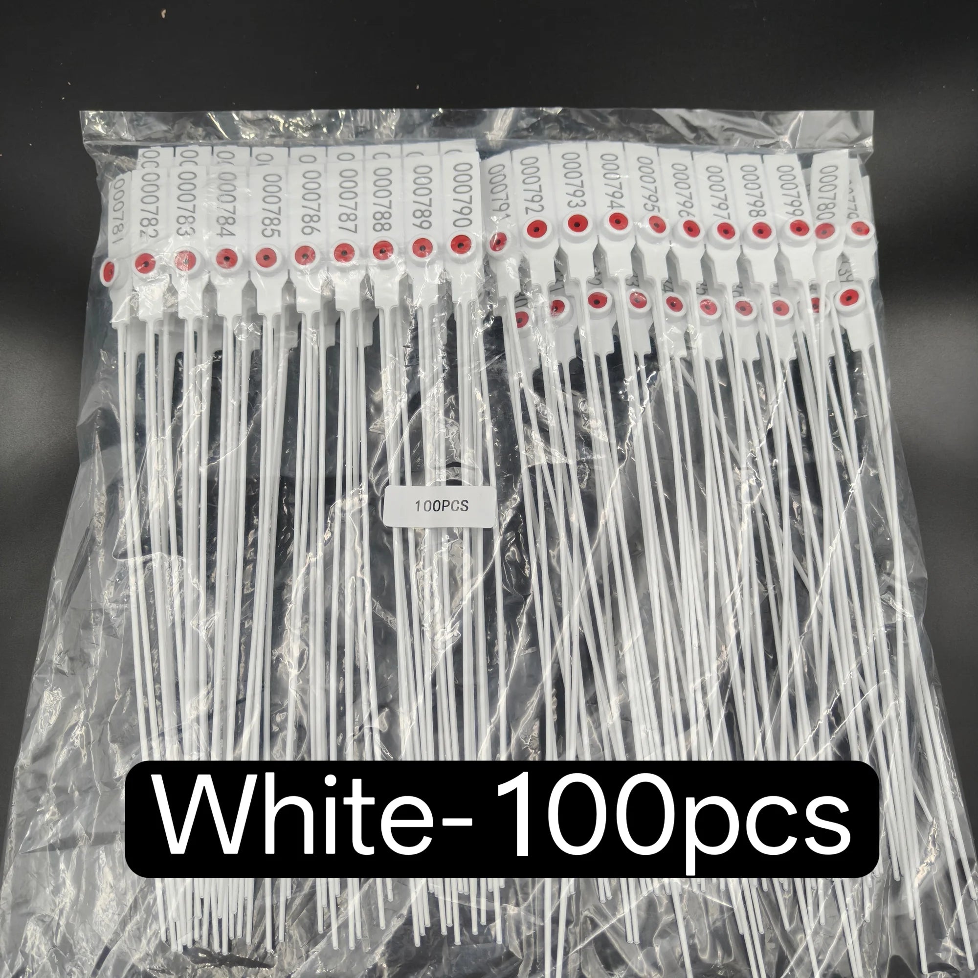 100pcs Anti-Tamper Shipping Package Seals, Self-Locking Disposable Security Tags With Serial Numbers for Clothes, Shoes, Bags