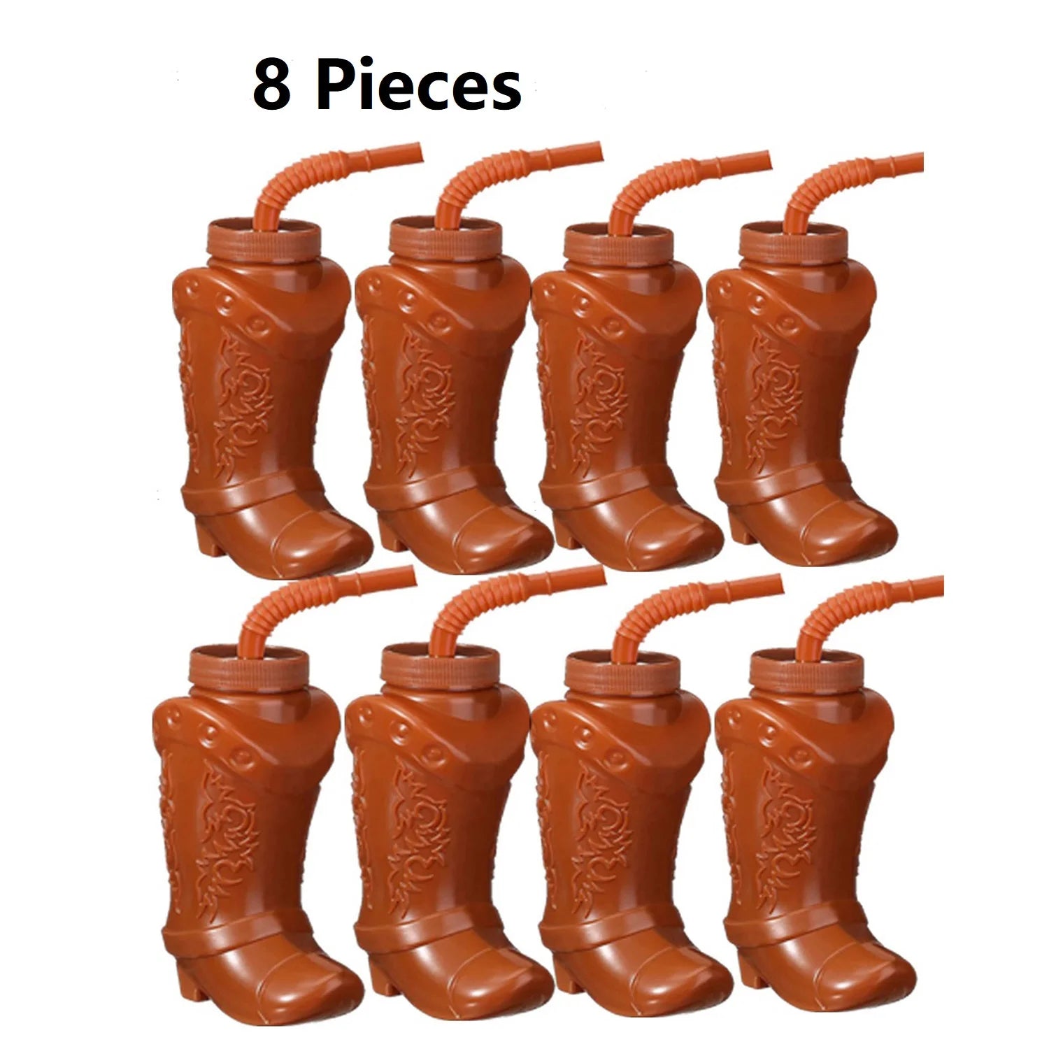 Plastic Cowboy Boot Cups with Straws and Lids Reusable Cowboy Cup for Western Themed Party Supplies Rodeo Birthday Decorations