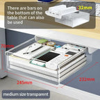 Hidden Under Desk Drawer Storage Office Organizer Desk Self Adhesive Drawers Plastic Undertable Accessories Storage Box Drawe