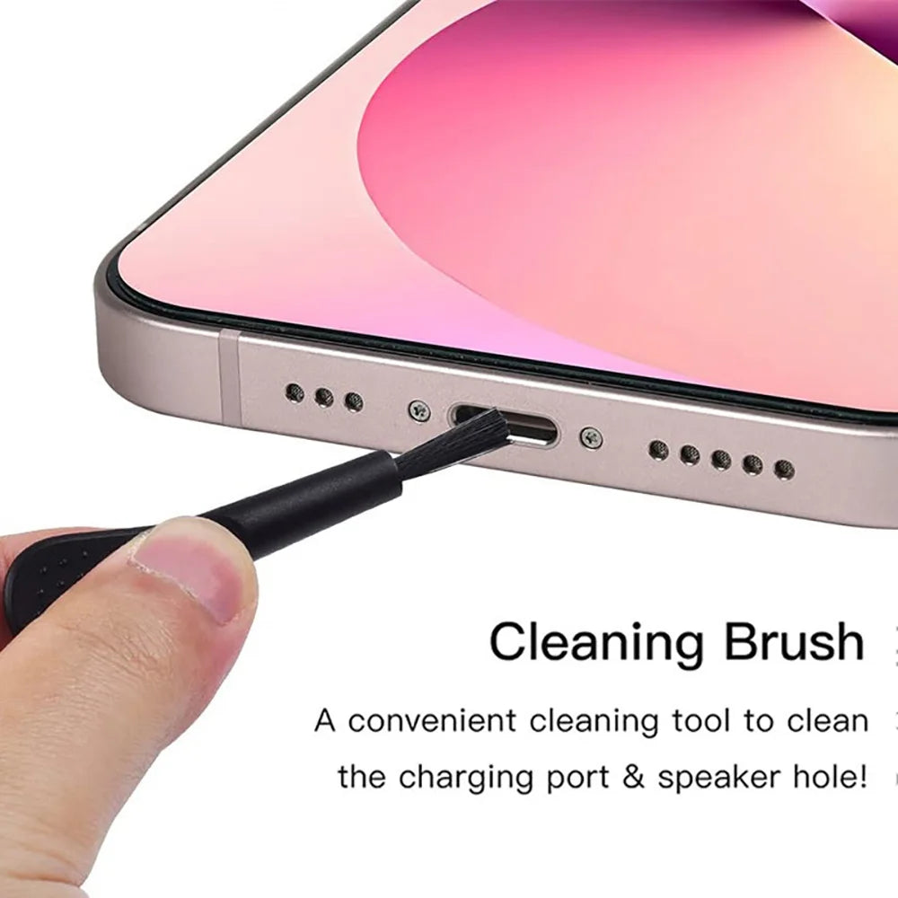 Mobile Phone Charging Port Type C Dust Plug for iPhone 16 15 14 Pro Max Cleaner Kit Computer Keyboard Cleaner Tool Clean Brush