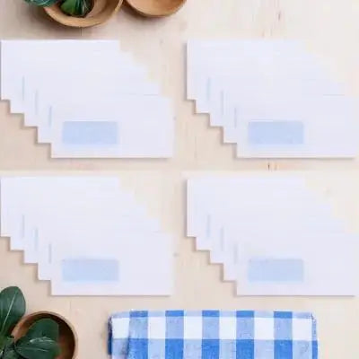 50Pcs White Self-Adhesive Security Envelopes Left Windowed for Letters Receipts Cash Documents Storage Mailing Stationery