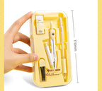 8-Piece Math Drawing Set,Drawing Tools,Including Compass,Ruler,Set Square,Protractor, Eraser,And Mechanical Pencil,Compass Set
