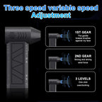 130000RPM Dust Blower Violent Fan With LED Light Powerful Handheld Rechargeable  Blower Electric Air Duster 3 Speed 52 m/s