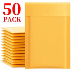 50-10Pcs White Kraft Bubble Mailers Self-Sealing Storage Paper Envelope Waterproof Cushioned Padded Foam Shipping Packaging Bags