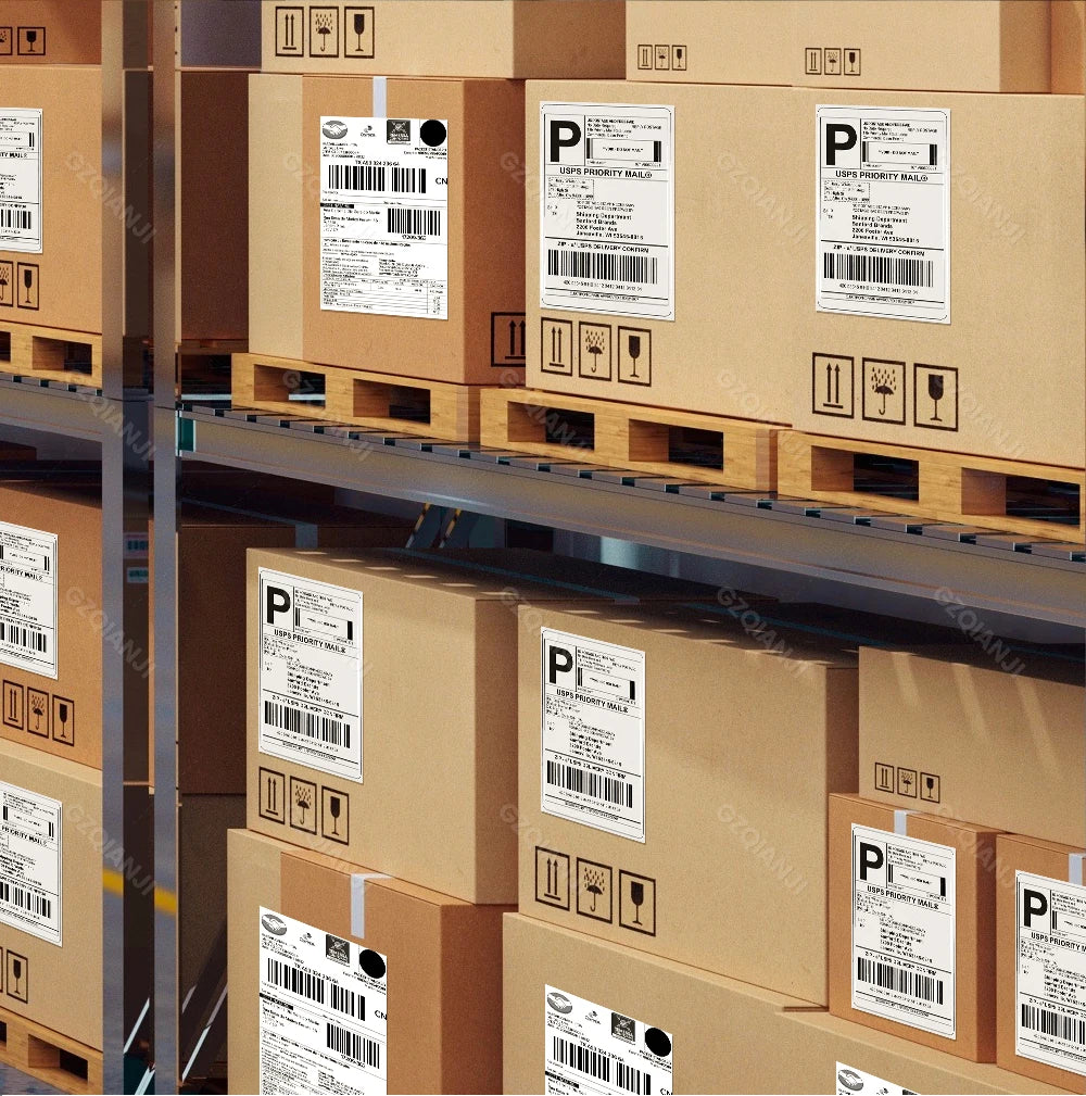 100mm Direct Thermal Labels 100/500 pcs Per Stacked Strong Adhesive Labels Resistant to Water Grease For shipping label 4inch