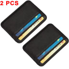 Genuine Leather Card Holder Slim Business Card ID Holder Credit Card Case Thin Small Wallet for Men Cardholder Sticker Black