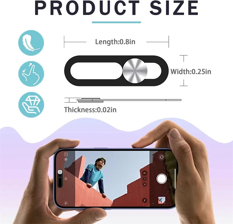 2PCS WebCam Cover Antispy Front Camera Lens Privacy Slider Protector for IPhone 17 Air 16 15 Pro Max Plus 17Pro Web Cam Sticker