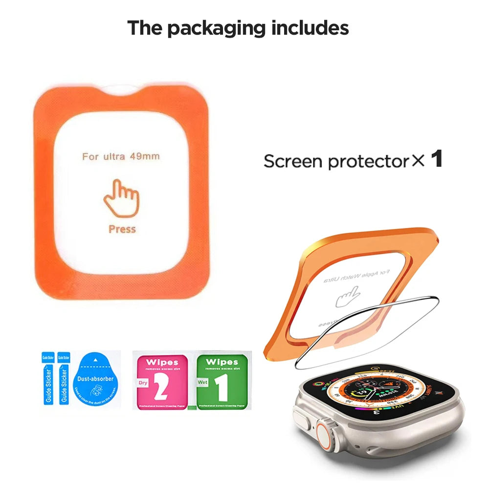 Tempered Glass For Apple Watch Ultra 1/2/3 49mm With Alignment Tool Screen Protector For iWatch Ultra 1 2 3 49mm Accessories