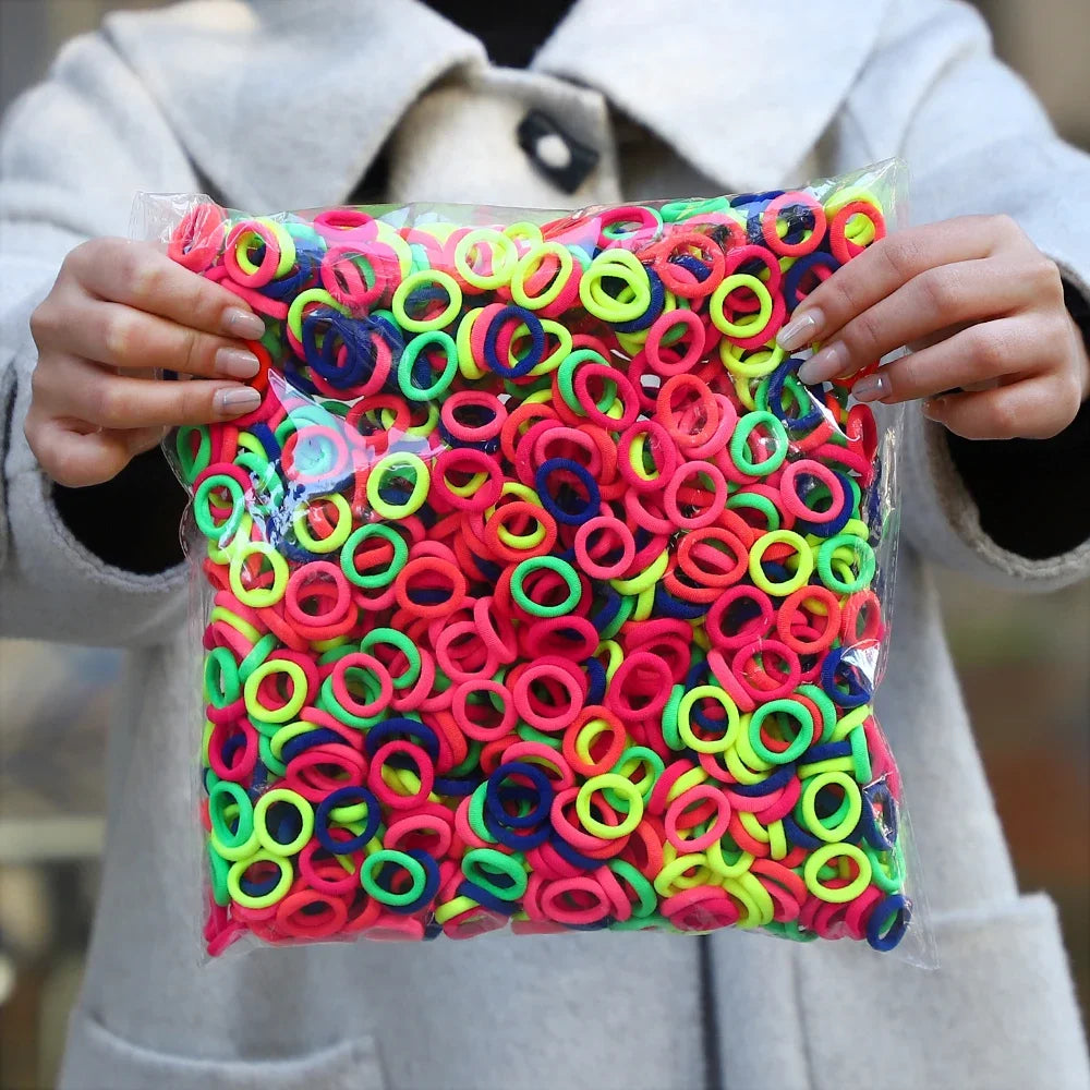 50/300/500 pcs Girls Colorful Elastic Hair Bands Ponytail Hold Hair Tie Rubber Bands Scrunchie Hair Accessories Bands for Girls
