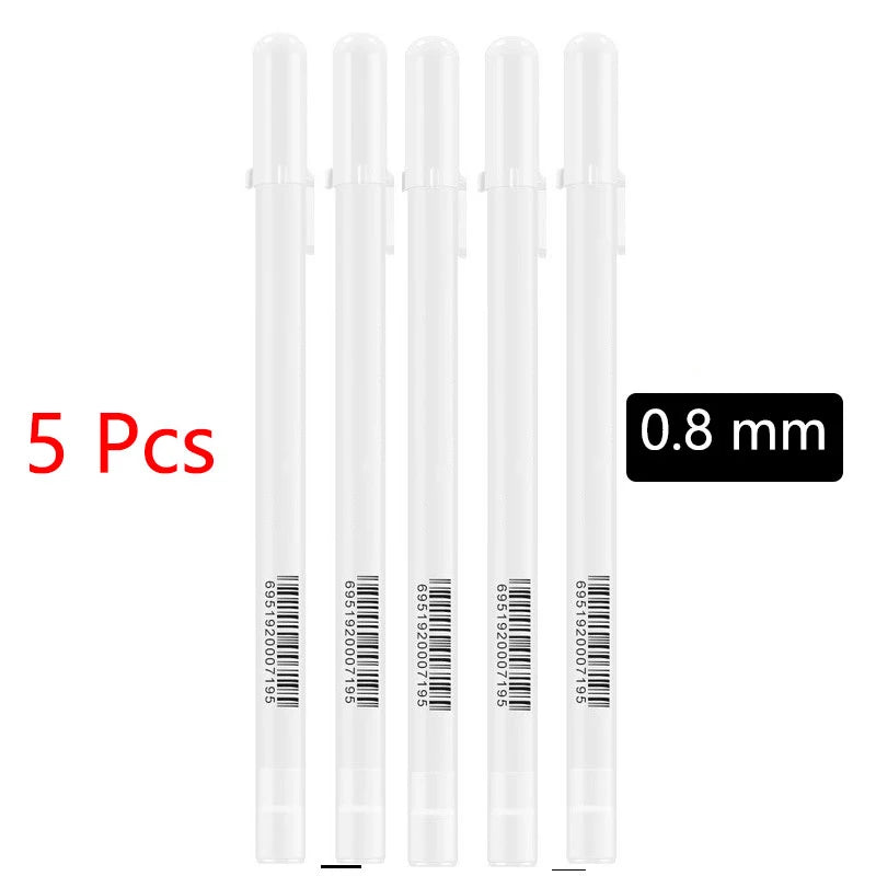 5pcs White Marker Paint Pens Waterproof Rubber Permanent Marker Pen Car Tyre Tread Environmental Tire Painting DIY Graffiti Pens