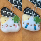 1/2/4pcs Green Clover Cat Plush Small Cat Keyring Cute Charm Keychain for Girls Women Kawaii Bag Pendant Key Chains Couple Gift