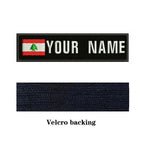 Lebanese Flag Lebanon 10X2.5cm Embroidery Custom Name Text Patch Stripes Badge Iron On Or  Patches