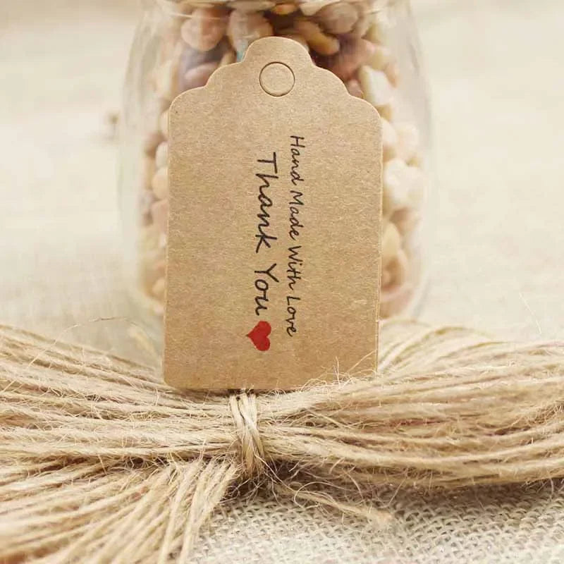 5*3cm vintage paper gift hang tag kraft/white DIY  products brand note hang tag 100pcs per lot custom logo cost extra